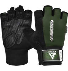 Рукавички для фітнесу RDX W1 Half Army Green Plus M (WGA-W1HA-M+)