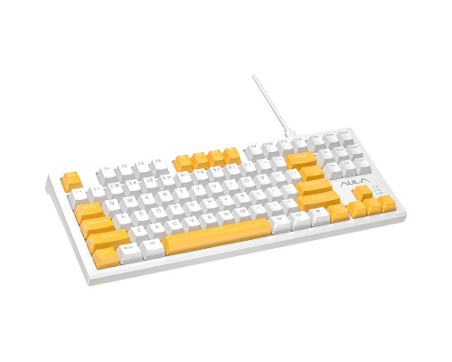 Клавіатура Aula F3032 White keycaps plus 21 Yellow keys KRGD Red USB UA White (6948391204680)