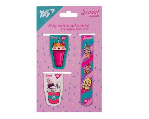 Закладки для книг Yes магнітні Sweet Cream 3 шт (708352)