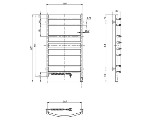 Сушарка для рушників Navin Камелія 480x800 (12-207133-4880)