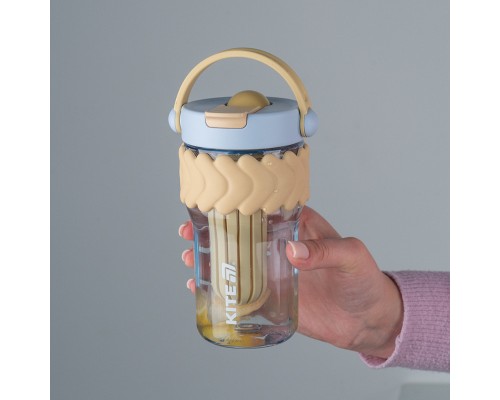 Пляшка для води Kite 700 мл бежево-блакитний (K25-1230-1)