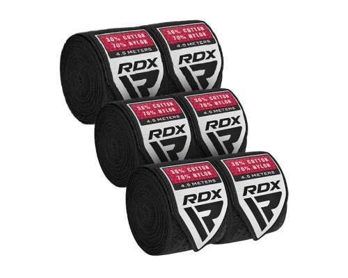 Бинт для спорту RDX RB Hand Wraps Combine 3 пари Black 4.5м (HWC-BBB+)
