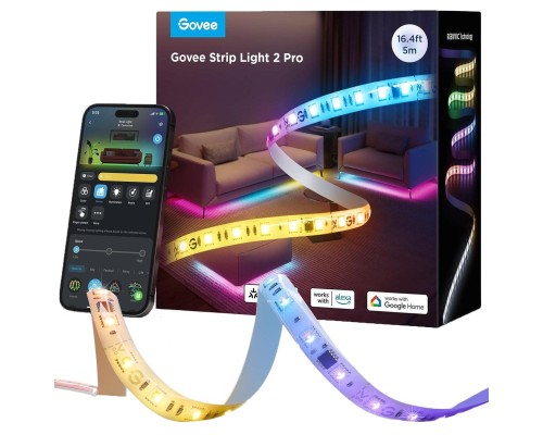 Світлодіодна стрічка Govee H61F5 2 Pro, 5.0m, RGBWWIC, WI-FI/Bluetooth, white (H61F53D1)
