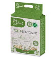 Наповнювач для туалету Velvet Paw TOFU з бентонітом та екстрактом зеленого чаю (1.5 мм) 2.6 кг (TOF70022)