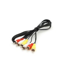 Кабель мультимедійний 3xRCA M to 3xRCA M 1.0m black Voltronic (YT-3хRCA(M)/3хRCA(M)-1.0)