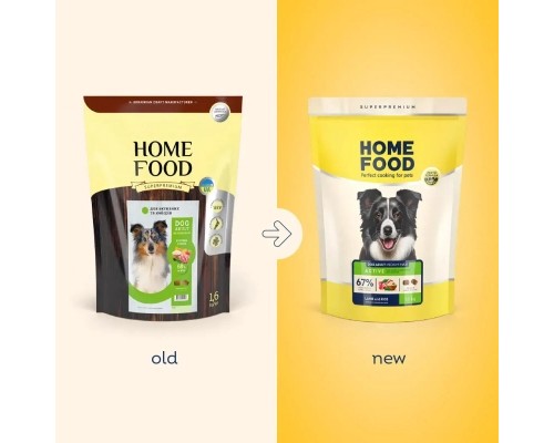 Сухий корм для собак Home Food ADULT MEDIUM/MAXI For active adult and junior dogs з ягням та рисом 10 кг (4820235020453)