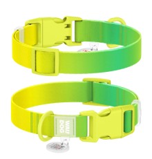 Нашийник для тварин WAUDOG Nylon Recycled з QR паспортом, градієнт, XL салатовий (47035)