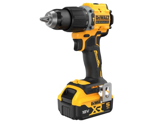 Шуруповерт DeWALT XR Li-Ion 18V 2x5Ah, 74 Нм, 0-450/0-1650 об/хв, 1.17 кг, TSTAK (DCD799P2T)