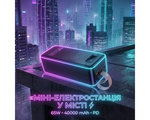 Батарея універсальна HOCO 40000mAh Aquila PD/3.0/65W QC/3.0 Black (DB82 / 714726)