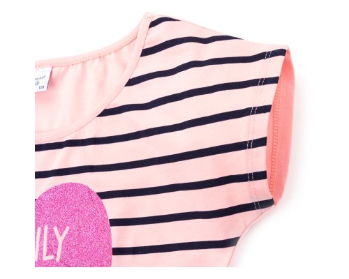 Плаття дитяче Breeze з серцем в комплекті з топом (9051-128G-blue-peach)