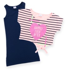 Плаття дитяче Breeze з серцем в комплекті з топом (9051-128G-blue-peach)