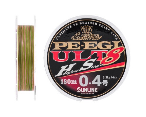 Шнур Sunline PE EGI ULT HS8 180m #0.4/0.104mm 3.3kg (1658.07.33)