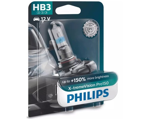 Автолампа Philips HB3 X-treme VISION PRO +150%, 3700K, 1шт/блістер (9005XVPB1)