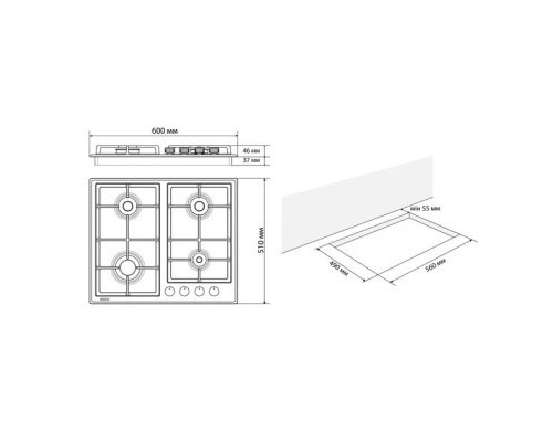 Варочна поверхня Eleyus SILVA 60 BL+RB CF