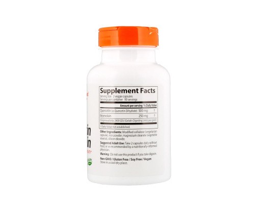 Антиоксидант Doctor's Best Кверцетин і Бромелайн, Quercetin Bromelain, 180 капсул (DRB-00029) Антиоксидант Doctor's Best Кверцетин і Бромелайн, Quercetin Bromelain, 180 капсул (DRB-00029)