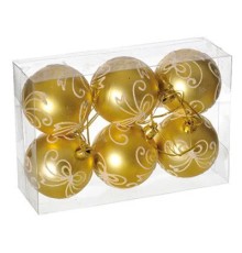Ялинкова іграшка Jumi 6 шт (6 см) золоті (5900410664128)