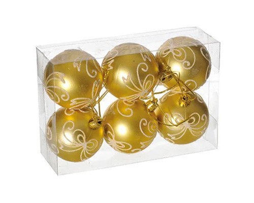 Ялинкова іграшка Jumi 6 шт (6 см) золоті (5900410664128)
