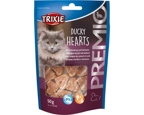 Ласощі для котів Trixie Premio Hearts качка/минтай 50 г (4011905427058)