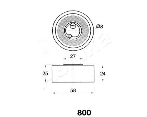 Ролик натягувача ременя ASHIKA 45-08-800