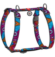 Шлея для собак WAUDOG Nylon з QR паспортом анатомічна H-подібна 