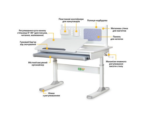 Парта ErgoKids Grey (TH-325 W/G)