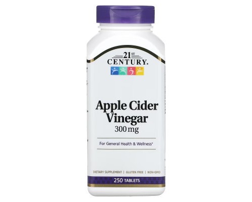 Трави 21st Century Яблучний оцет, 300 мг, Apple Cider Vinegar, 250 таблеток (CEN-22848) Трави 21st Century Яблучний оцет, 300 мг, Apple Cider Vinegar, 250 таблеток (CEN-22848)