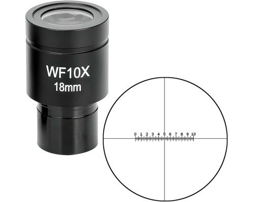 Окуляр до мікроскопа Sigeta WF 10x/18мм (мікрометричний) (65179)