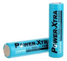 Акумулятор 18650 1500mAh LiFePO4 IFR18650, 3.2V, FlatTop, blue Power-Xtra (PX-IFR18650 / 29743) 
