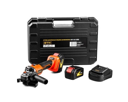 Шліфувальна машина GTM AGC18/125BL, 125мм, 18В, 3000-8500об/хв, 2x4Ah (AGC18/125BL)