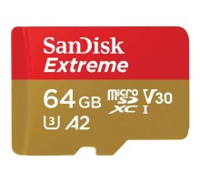 Карта пам'яті SanDisk 64GB microSD class 10 UHS-I U3 V30 Extreme (SDSQXAH-064G-GN6MN) 