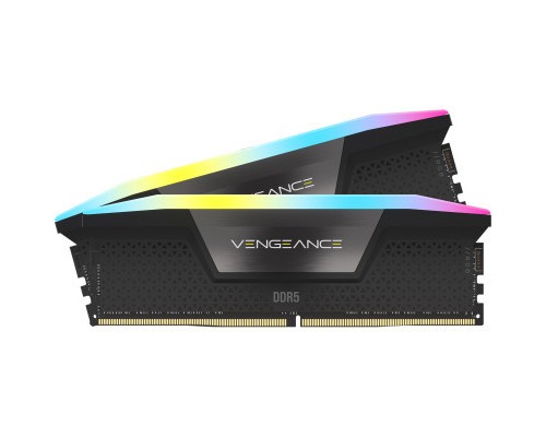 Модуль пам'яті для комп'ютера DDR5 32GB (2x16GB) 6400 MHz Vengeance RGB Black Corsair (CMH32GX5M2B6400C36)