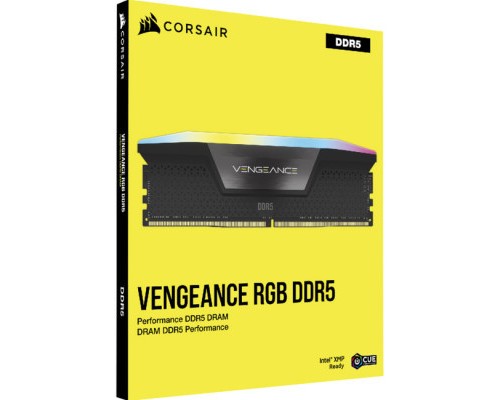 Модуль пам'яті для комп'ютера DDR5 32GB (2x16GB) 6400 MHz Vengeance RGB Black Corsair (CMH32GX5M2B6400C36)