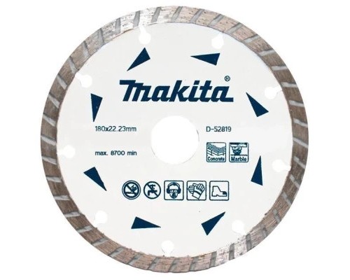 Круг відрізний Makita алмазний по бетону та мармуру турбо 180x22.23 мм (D-52819)