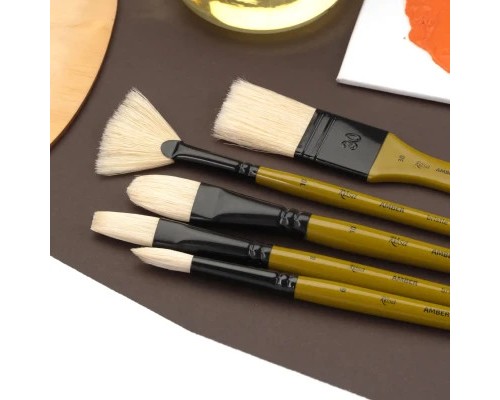 Пензлик для малювання Rosa Щетина овальна, AMBER 2306FR, №3 (4823098533450)