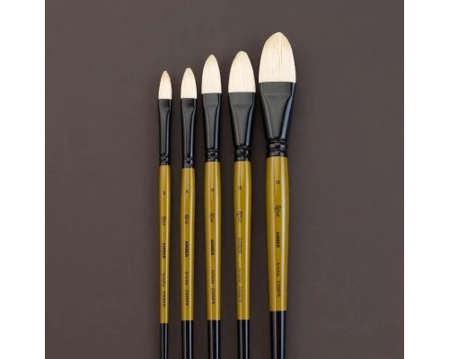 Пензлик для малювання Rosa Щетина овальна, AMBER 2306FR, №3 (4823098533450)