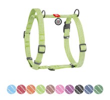 Шлея для собак WAUDOG Н-подібна Re-cotton з QR паспортом, світловідбивна S салатова (25915)