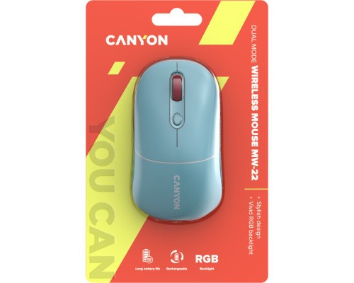 Мишка Canyon MW-22 Dual Band RGB Wireless Dark Cyan (CNS-CMSW22DC)