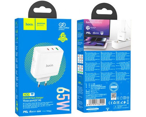 Зарядний пристрій HOCO N30 Glory White (6931474784155)