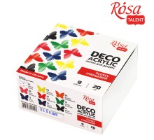 Акрилові фарби Rosa для декору глянсові 9 кол по 20 мл (4823098511144)