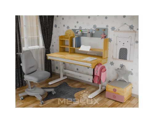 Парта з кріслом Mealux Timberdesk L (парта+кресло+тумба) (BD-690 L+ box BD 920-2 PN+Y-110 G)