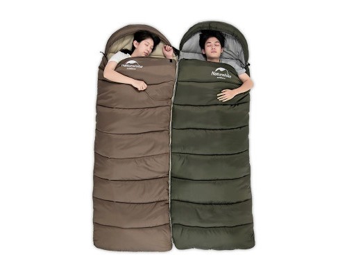 Спальний мішок Naturehike з капюшоном U250S NH20MSD07 (0°C) лівий, коричневий (6927595769294-L)