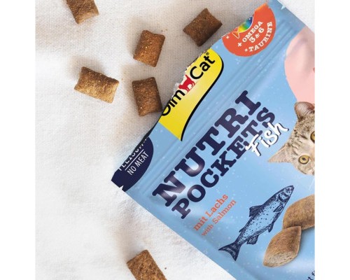 Ласощі для котів GimCat Nutri Pockets Fish Лосось 60 г (4002064419626)