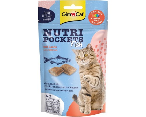 Ласощі для котів GimCat Nutri Pockets Fish Лосось 60 г (4002064419626)
