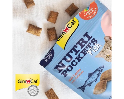 Ласощі для котів GimCat Nutri Pockets Fish Лосось 60 г (4002064419626)