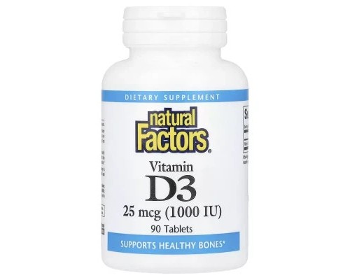 Вітамін Natural Factors Вітамін D3, 1000 МО, Vitamin D3, 90 таблеток (NFS-01050) Вітамін Natural Factors Вітамін D3, 1000 МО, Vitamin D3, 90 таблеток (NFS-01050)