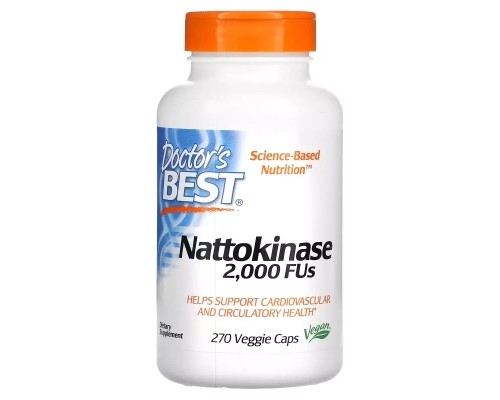 Пробіотики Doctor's Best Наттокіназа, 2000 FU, Nattokinase, 270 вегетаріанських капсул (DRB-00253) Пробіотики Doctor's Best Наттокіназа, 2000 FU, Nattokinase, 270 вегетаріанських капсул (DRB-00253)
