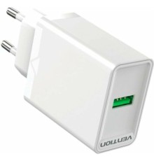 Зарядний пристрій Vention 1xUSB 18W (USB-A) QC3.0 white (FABW0-EU)