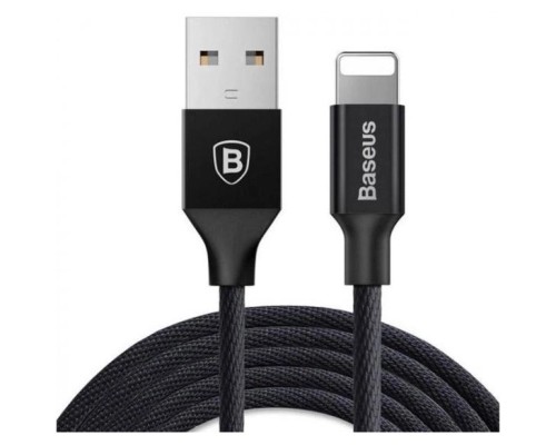 Дата кабель USB 2.0 AM to Lightning 1.2m 2A Yiven Black Baseus (CALYW-01)