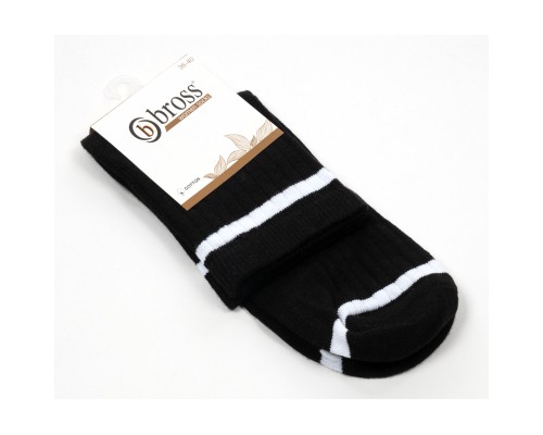Шкарпетки дитячі Bross у рубчик (22721-13-black)