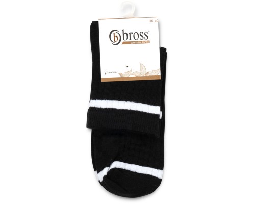 Шкарпетки дитячі Bross у рубчик (22721-13-black)